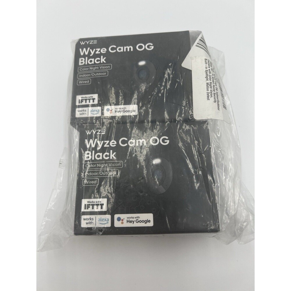 Wyze Cam OG Indoor/Outdoor 1080p Wi-Fi Smart Home Security Camera Black 2 pack